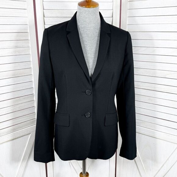 J. Crew Wool Classic Blazer Jacket Black 8 Single Breasted Office Career - Picture 1 of 15